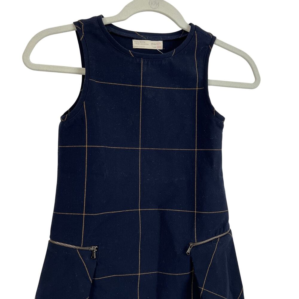 Zara Girls Casual Collection Plaid Sleeveless Dress Sz 6/7 - Picture 5 of 6